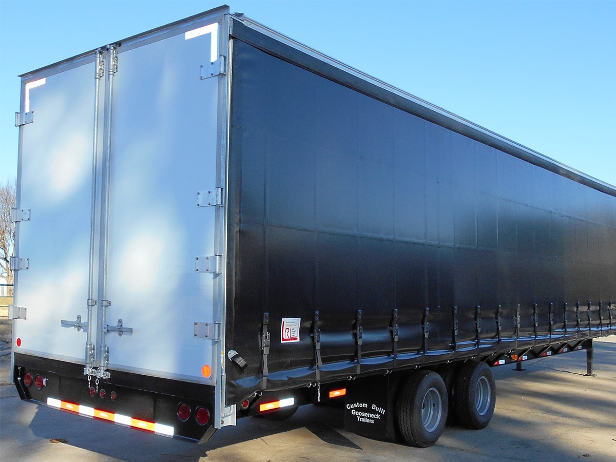 Side View of a Curtain Side Trailer built by Custom Built Gooseneck Trailers
