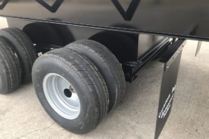 Close-up of Tires on a Specialty Trailer built by Custom Built Gooseneck Trailers